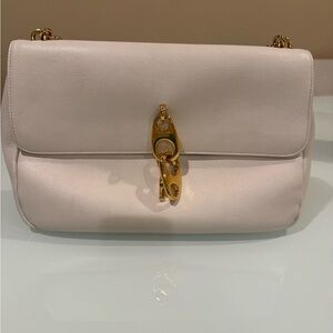 Tom Ford White and Gold Shoulder Bag with Elegant Chain Strap